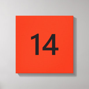 Lienzo Legendario Nº 14 en naranja y negro