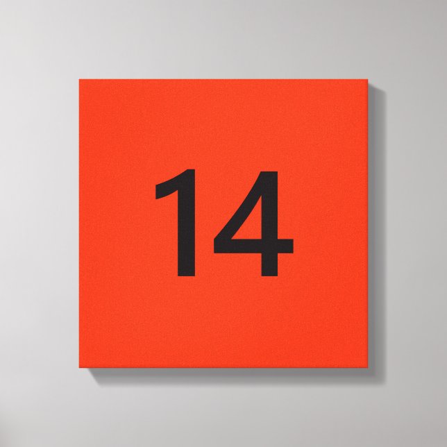 Lienzo Legendario Nº 14 en naranja y negro (Anverso)