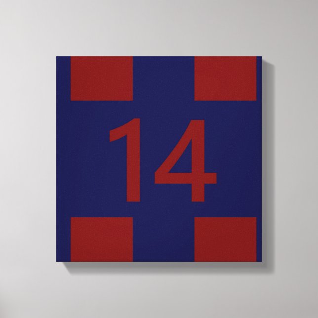 Lienzo Legendario Nº 14 en rojo y azul (Anverso)