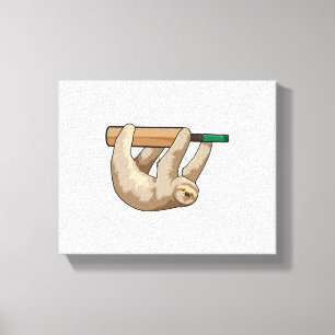 Lienzo Lema en el críquet con bate de críquet