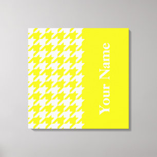 Lienzo Lemon Elegant Houndstoth con nombre