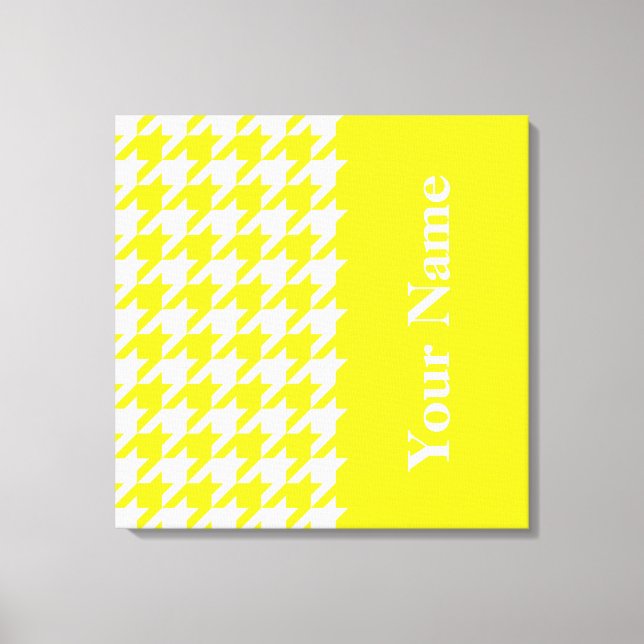 Lienzo Lemon Elegant Houndstoth con nombre (Anverso)