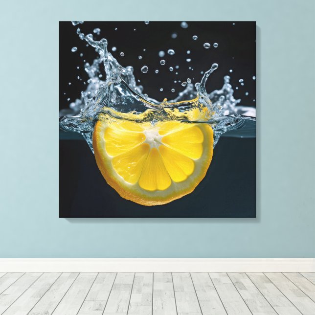 Lienzo Lemon Slash con salpicón de agua (Insitu (piso de madera))