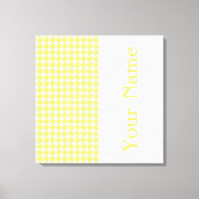 Lienzo Lemonade Modern Houndstoth con nombre (Anverso)