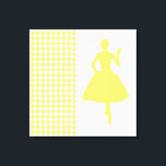 Lienzo Lemonade Modern Houndstoth con Silhouette de moda<br><div class="desc">Patrón Houndstoth de mediados del siglo XX en la paleta de colores "Modern Moods" de Emporio Moffa que recuerda a los colores de cocina, moda y decoración casera de los años 50.</div>