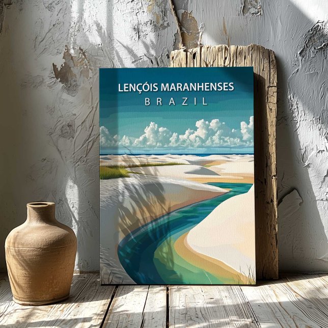 Lienzo Lençóis Maranhenses Brazil Travel Canvas Print Art (Lençóis Maranhenses Brazil Travel Canvas Print Art by TinkPrints)