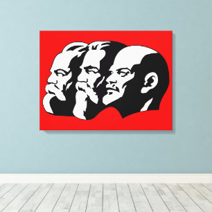 Lienzo Lenin, Marx, Engels, Unión Soviética, Comunismo