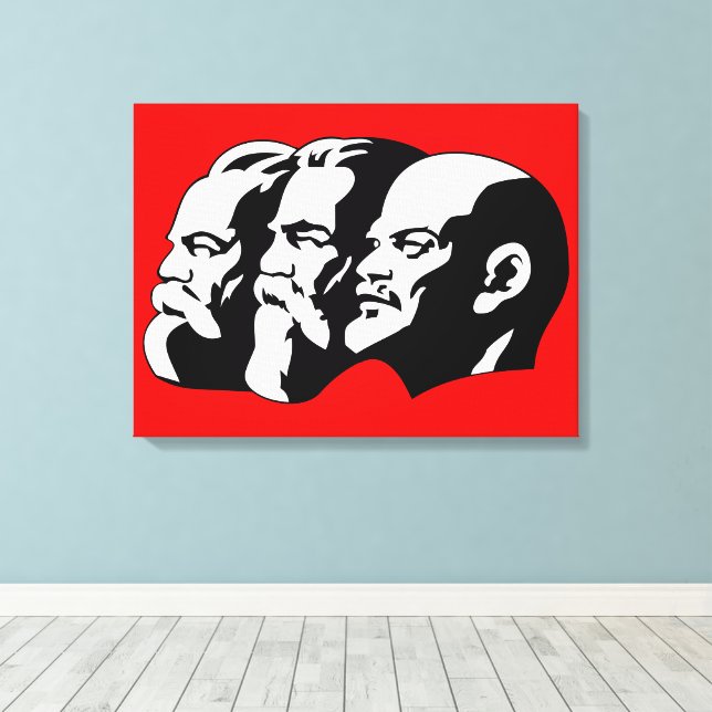 Lienzo Lenin, Marx, Engels, Unión Soviética, Comunismo (Insitu (piso de madera))