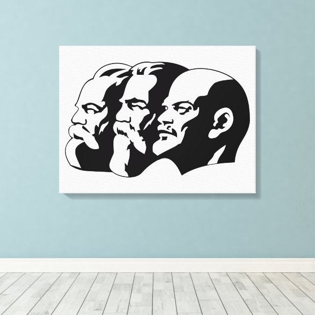 Lienzo Lenin, Marx, Engels, Unión Soviética, Comunismo (Insitu (piso de madera))