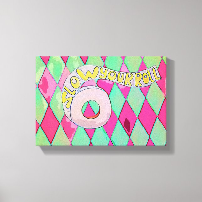 Lienzo Lenta tu Rollo, Pop Art Bathroom Wall Art (Anverso)