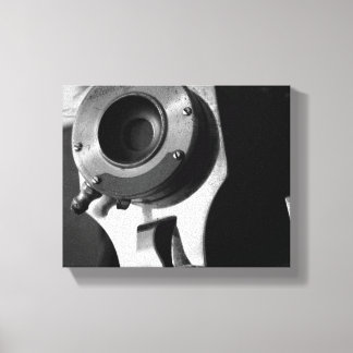 Lienzo Lente de cámara de película blanca y negra 8 x 10