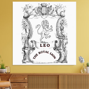 Lienzo Leo El León Real Póster vintage de pergamino del