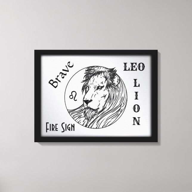 Lienzo Leo El León Zodiac Enmarcado (Anverso)