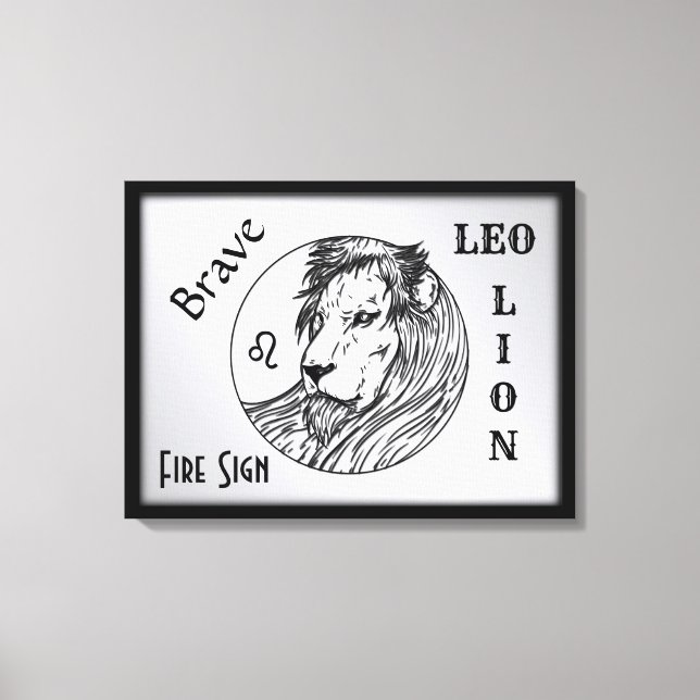 Lienzo Leo El León Zodiac Enmarcado (Anverso)