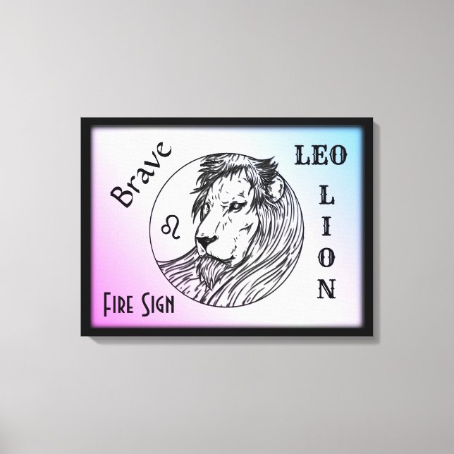 Lienzo Leo El León Zodiac Enmarcado (Anverso)