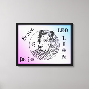 Lienzo Leo El León Zodiaco Enmarcado