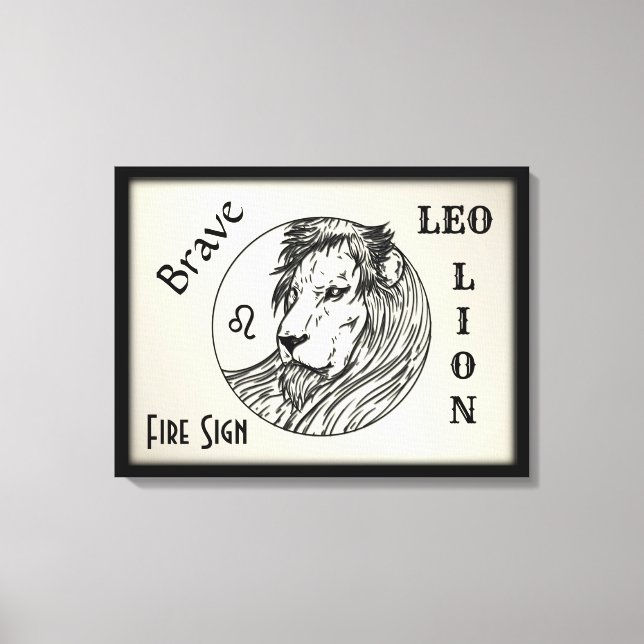 Lienzo Leo El Zodiaco Del León Enmarcado (Anverso)