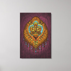 Lienzo León de espíritu real Ornate Tribal Mandala Roar