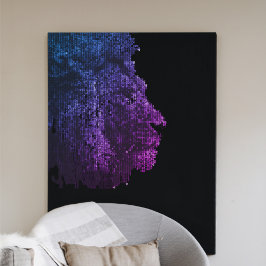 Lienzo León fletado | Animal digital | Personalizado Art 