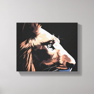 Lienzo León negro majestuoso | Estética oscura de alta ca
