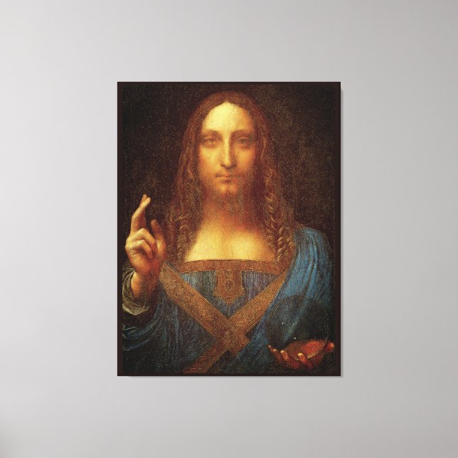 Lienzo Leonardo da Vinci 1500 Salvator Mundi Bella Artes (Anverso)