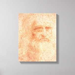 Lienzo Leonardo da Vinci autorretrato rojo