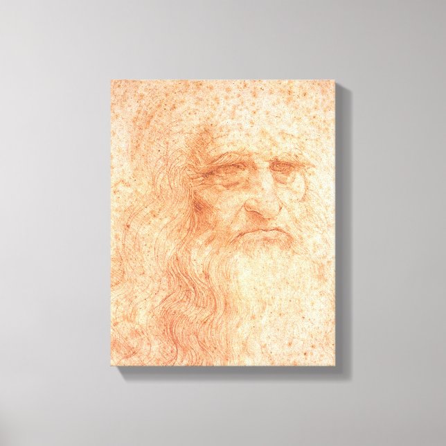 Lienzo Leonardo da Vinci autorretrato rojo (Anverso)