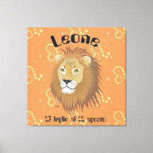 Lienzo Leone 23 al 22 Stampa luglio agosto su tela