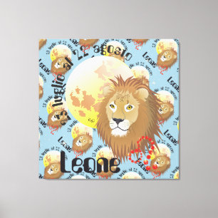 Lienzo Leone 23 al 22 Stampa luglio agosto su tela
