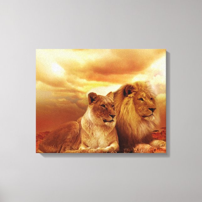 Lienzo Leones (Anverso)