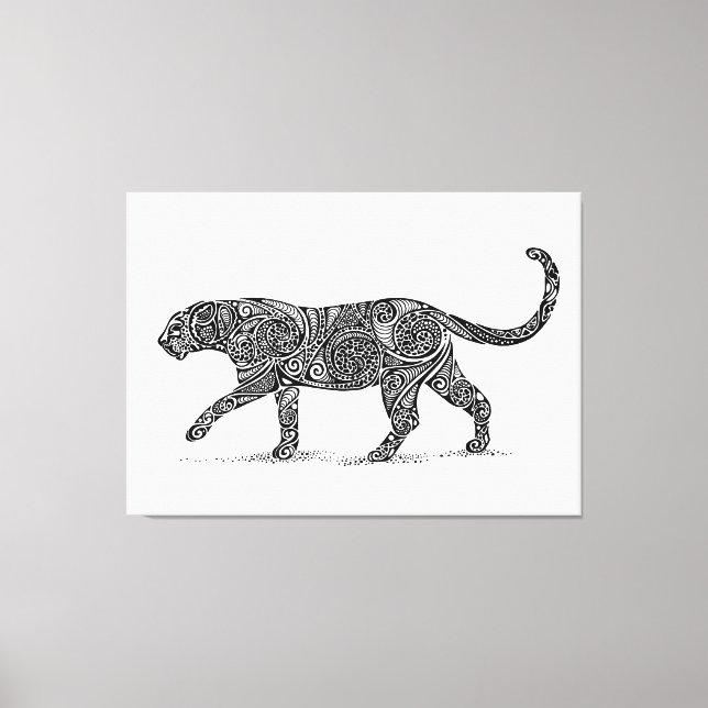 Lienzo Leopard Design Black & White (Anverso)