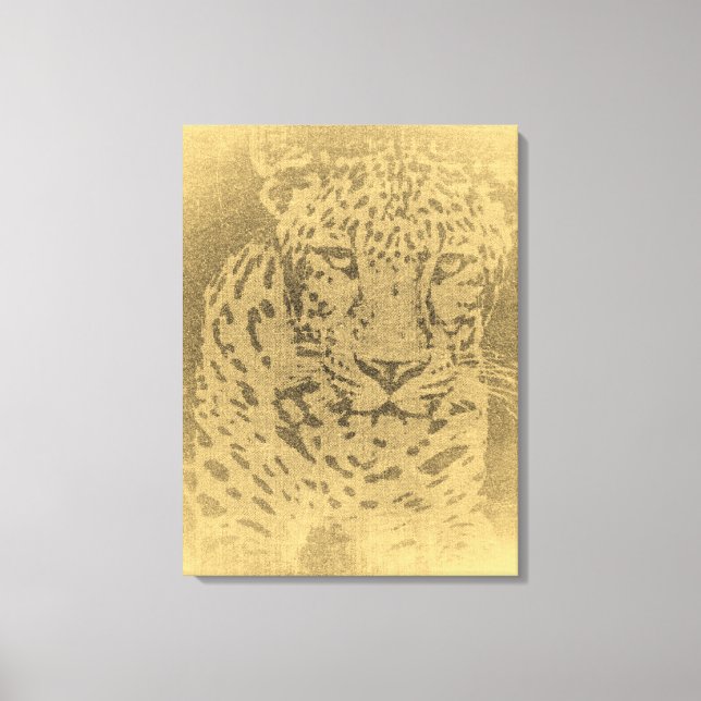 Lienzo Leopard Portrait Vintage (Anverso)