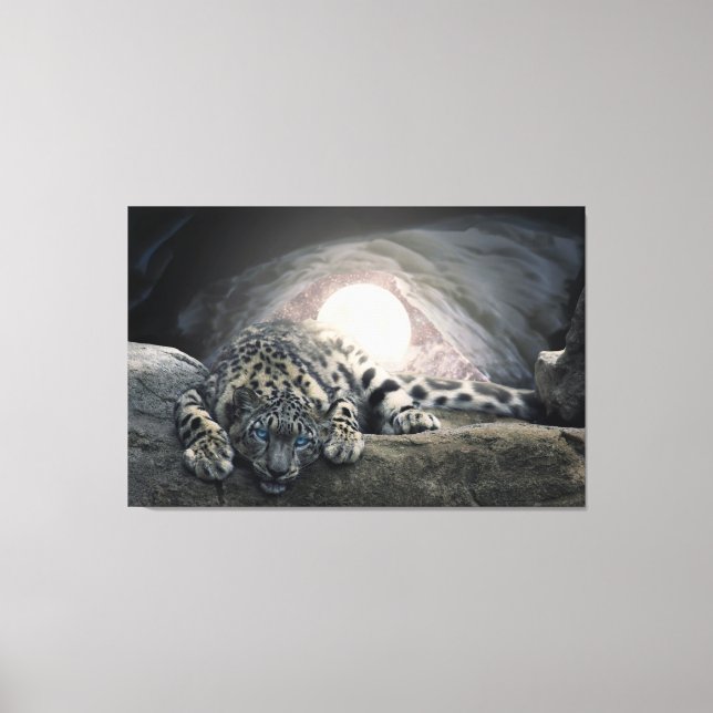 Lienzo Leopardo de la nieve (Anverso)