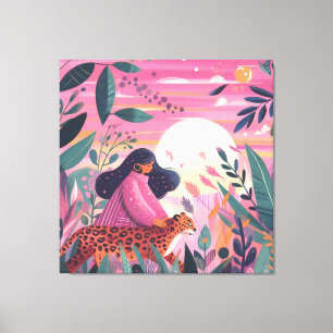 Lienzo Leopardo del Día Internacional de la Mujer