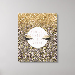 Lienzo Leopardo dorado rosa Rubor Imprimir ojos glitzy