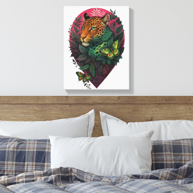 Lienzo leopardo y mariposa (Insitu(Dormitorio))