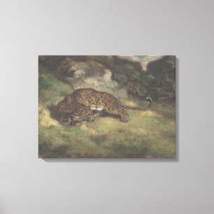Lienzo Leopardo y serpiente