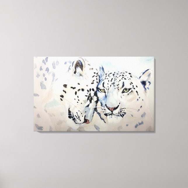 Lienzo Leopardos de la nieve (Anverso)