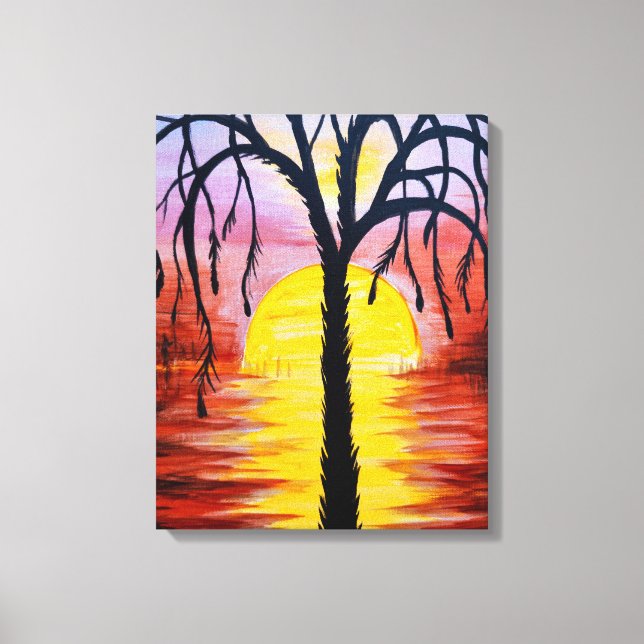 Lienzo Lepidodendrón en la puesta de sol carbonífera (Anverso)