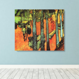Lienzo Les Alyscamps, Hojas de otoño por Vincent van Gogh