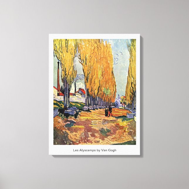 Lienzo Les Alyscamps por Van Gogh. Paisaje otoñal (Anverso)
