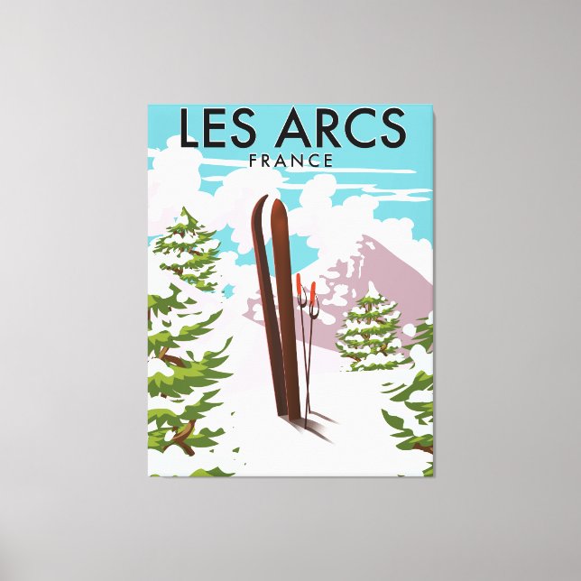 Lienzo Les Arcs Francia viaje esquí (Anverso)
