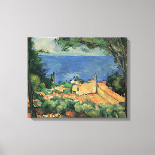 Lienzo L'Estaque con techos rojos - Paul Cezanne - c1883