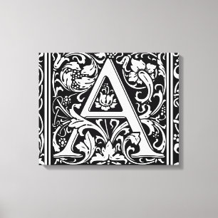Lienzo Letra A Monograma Medieval Art Nouveau