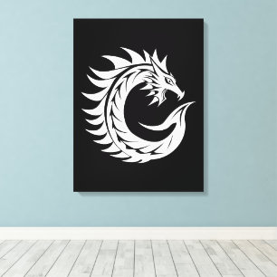 Lienzo Letra C de estilo dragón, alfabeto de dragón, mono