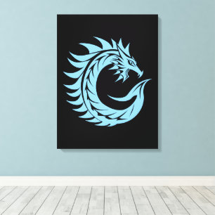 Lienzo Letra C de estilo dragón, alfabeto de dragón, mono