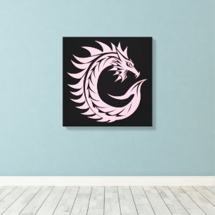 Lienzo Letra C de estilo dragón, alfabeto de dragón, mono
