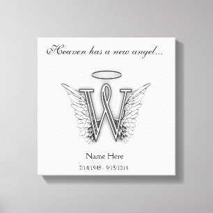 Lienzo Letra conmemorativa W del tributo del monograma