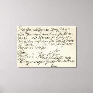 Lienzo Letra de George III a su abuelo
