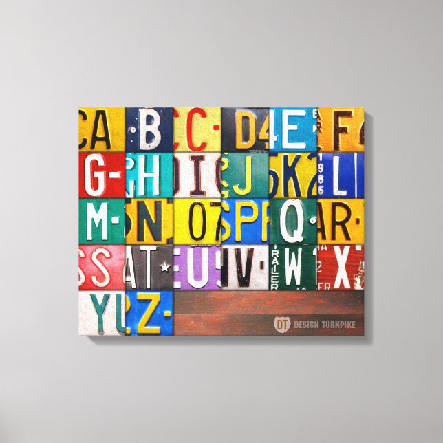 Lienzo Letra de la placa de la licencia Rótulo alfabético (Anverso)
